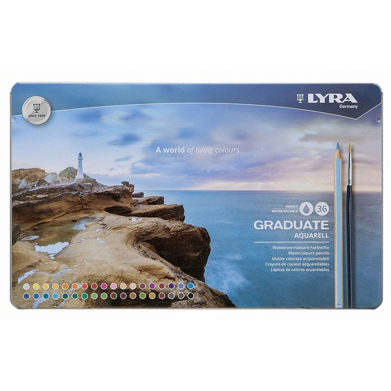 Набор карандашей цветных Lyra, шестигранные, 3.8 мм, 36 цветов