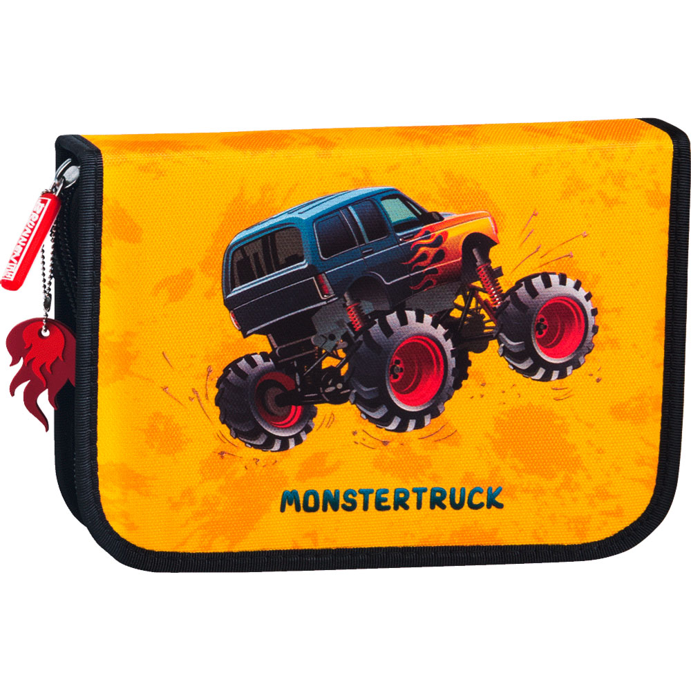 Пенал для пишущих принадлежностей Brunnen Monstertruck, с наполнением, 19.5 х 13.5 х 3.5 см