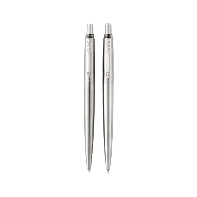 Набор подарочный шариковая ручка и карандаш Parker Jotter Core Stainless Steel, M