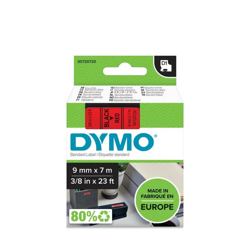 Картридж с виниловой лентой D1 для принтеров Dymo Label Manager, пластик, черный шрифт, 9 мм х 7 м