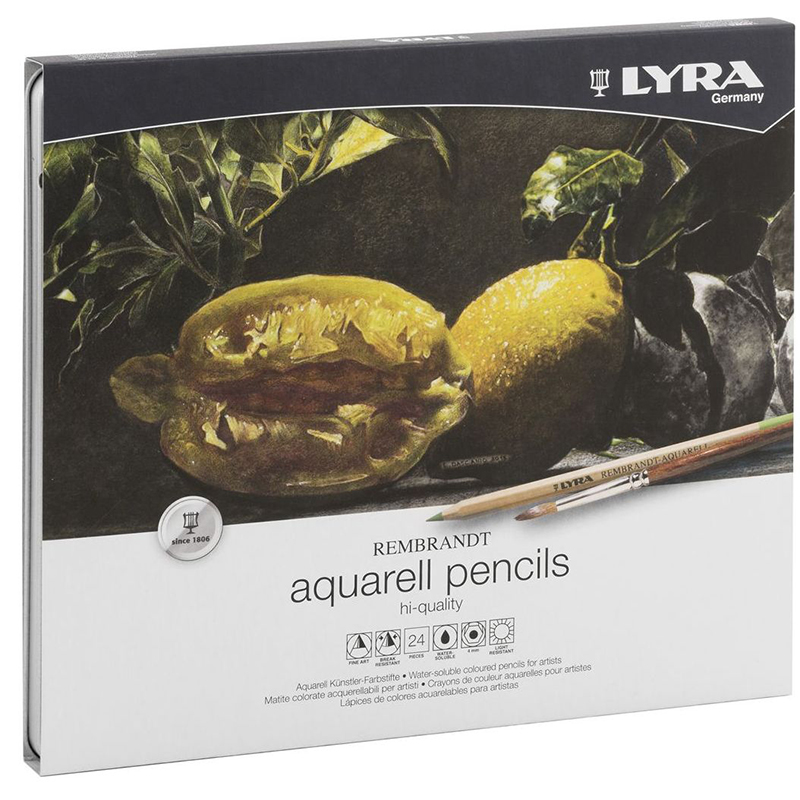 Набор карандашей цветных акварельных Lyra Rembrandt Aquarell, 4 мм, 24 цвета